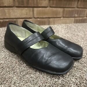 Josef Seibel Black Leather Mary Jane Comfort Flats EU 38